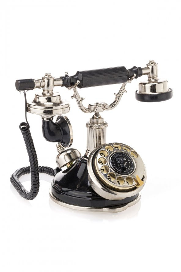 Anna Bell Villa Stork Siyah Gümüş Çevirmeli Telefon