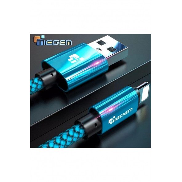 Tiegem Iphone Uyumlu Usb Hızlı Şarj Ve Data Kablosu-gri-1 Metre - 2