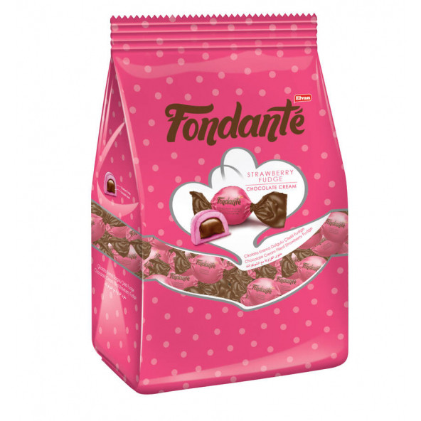 Fondante Çilekli Fudge Çikolata Kremalı 1000 Gr. (1 Poşet)
