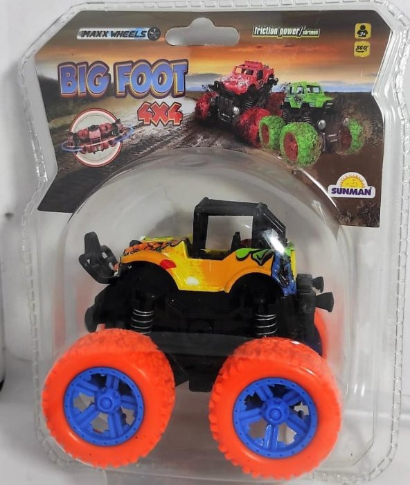 Maxx Wheels Big Foot 4x4 Sürtmeli Araba - Turuncu Karışık Renkli