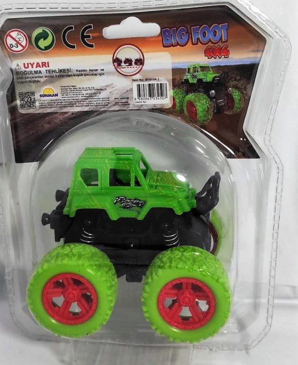 Maxx Wheels Big Foot 4x4 Sürtmeli Araba - Yeşil
