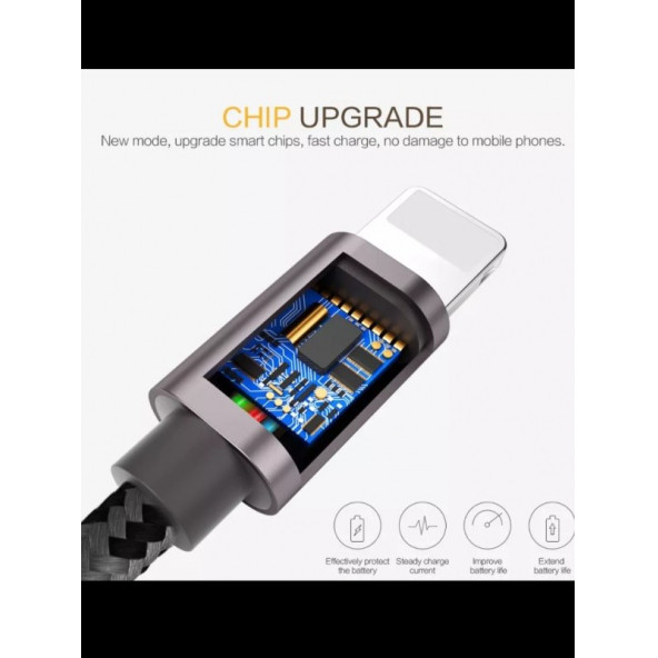 Apple Iphone Uyumlu Usb Hızlı Şarj Ve Data Kablosu-gri-1 Metre - 5