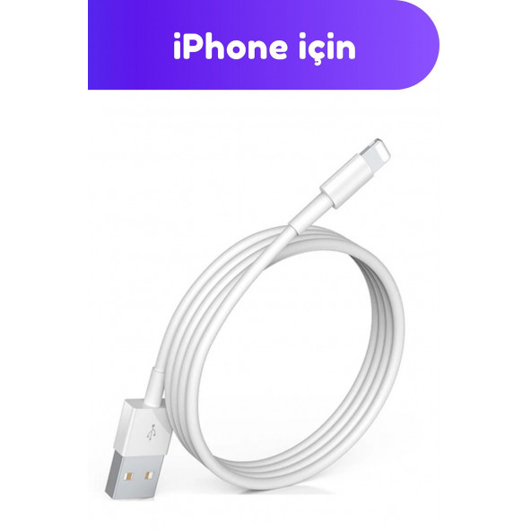 Apple Iphone Uyumlu Usb Hızlı Şarj Ve Data Kablosu-beyaz-1 Metre - 2
