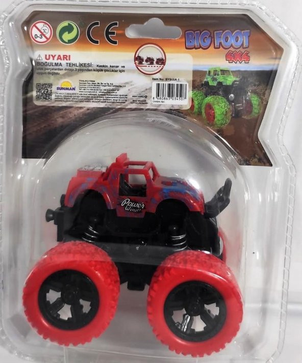Maxx Wheels Big Foot 4x4 Sürtmeli Araba - Kırmızı - 2