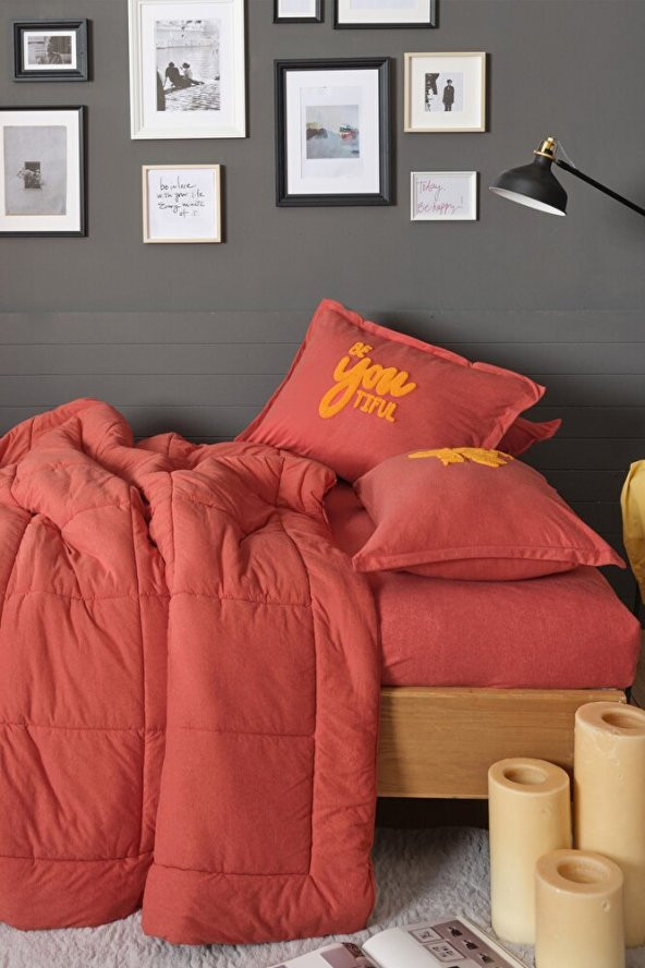 Karaca Home Motto Cotton Comfort Çift Kişilik Mercan - 2