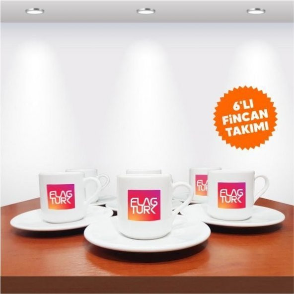 Firma Logo Baskılı 6'lı Kahve Fincan Seti-012 - 2