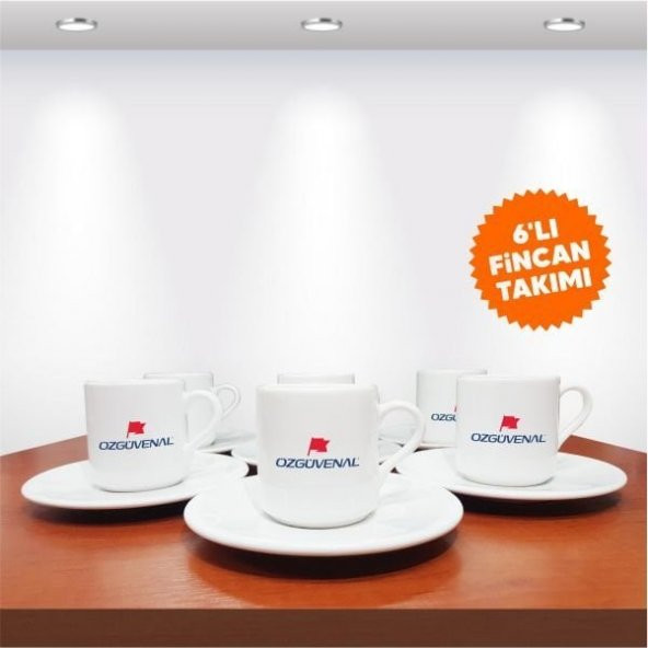 Firma Logo Baskılı 6'lı Kahve Fincan Seti-012 - 3