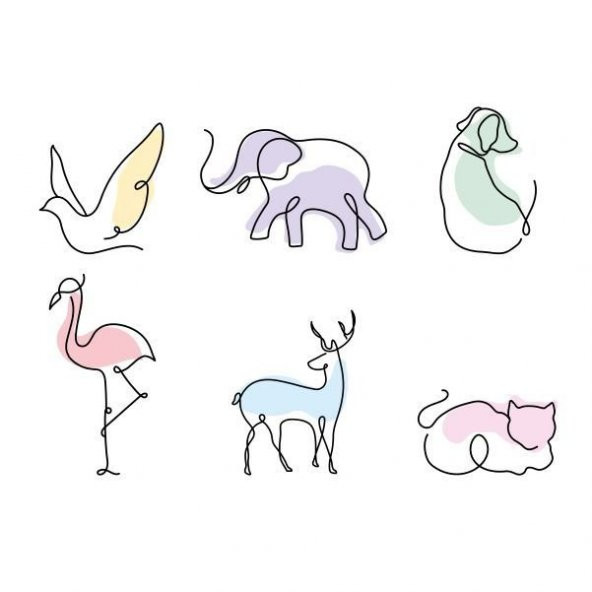 Hayvan Temalı 6'lı Kahve Fincan Seti-007 - 2