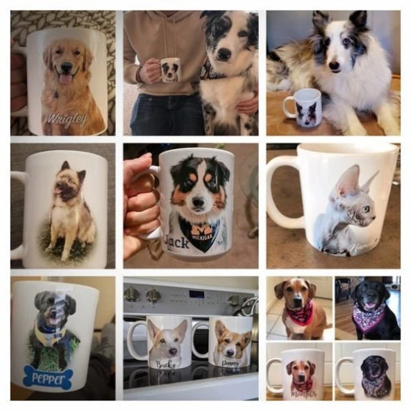 Evcil Dostlarımız Temalı Baskılı Kupa Bardak-007 - Resim 3