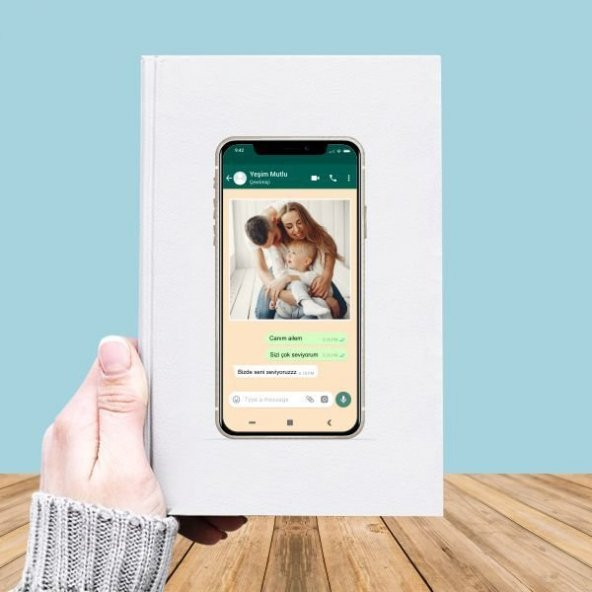 Fotoğraf Baskılı WhatsApp Temalı Deri Kaplı Defter-032