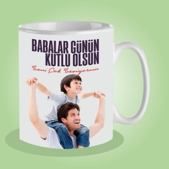 Babalar Günü Resim Baskılı Kupa Bardak-6