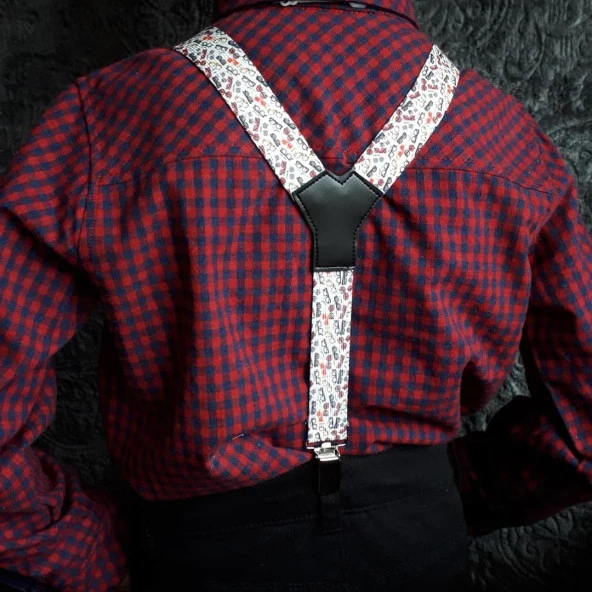 Erkek Çocuk Papyonlu Pantolon Askısı-8 - 3