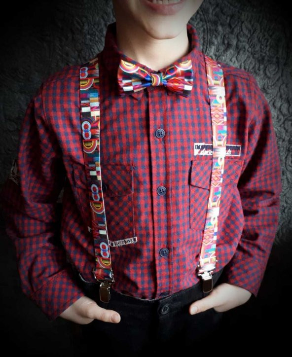 Erkek Çocuk Papyonlu Pantolon Askısı-6 - 2