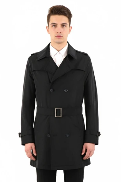Erkek Slim Fit Trençkot - Resim 12