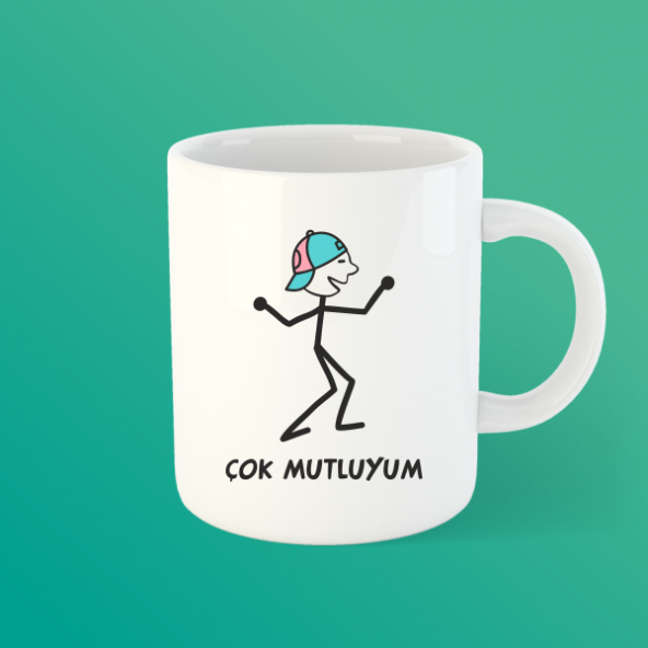 Çok Mutluyum Bardak Kupa