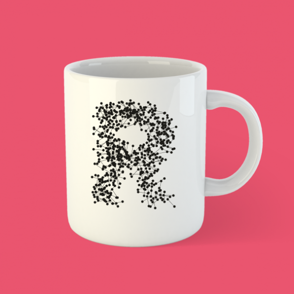 R Harfi Bardak Kupa ürün görseli 1