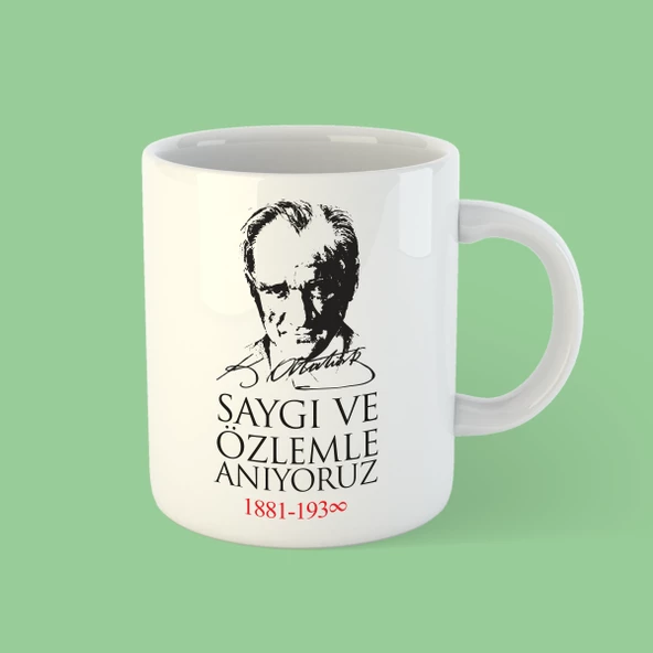 10 Kasım Atatürk Beyaz Bardak Kupa 4