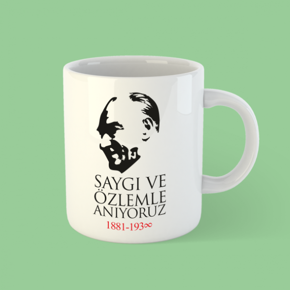 10 Kasım Atatürk Beyaz Bardak Kupa 2