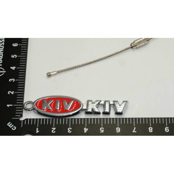 Kia Logo Krom Metal Çift Yön Halat Anahtarlık - 4