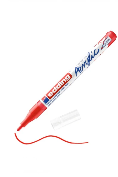 Edding 5300 Acrylic 1-2mm Akrilik Markör Kalem Traffic Red / 902 ürün görseli