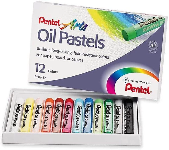 Pentel Arts Yağlı Pastel Boya - 12 Renk / YPHN12