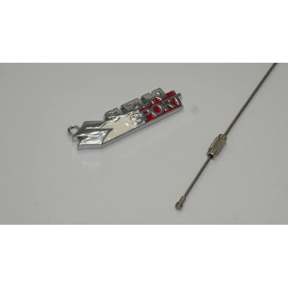 Suzuki Sport Logo Krom Metal Çift Yön Halat Anahtarlık - Resim 3