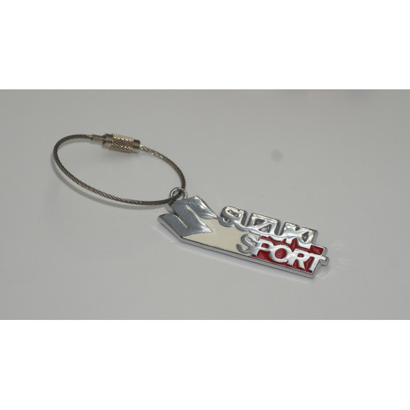 Suzuki Sport Logo Krom Metal Çift Yön Halat Anahtarlık - Resim 4