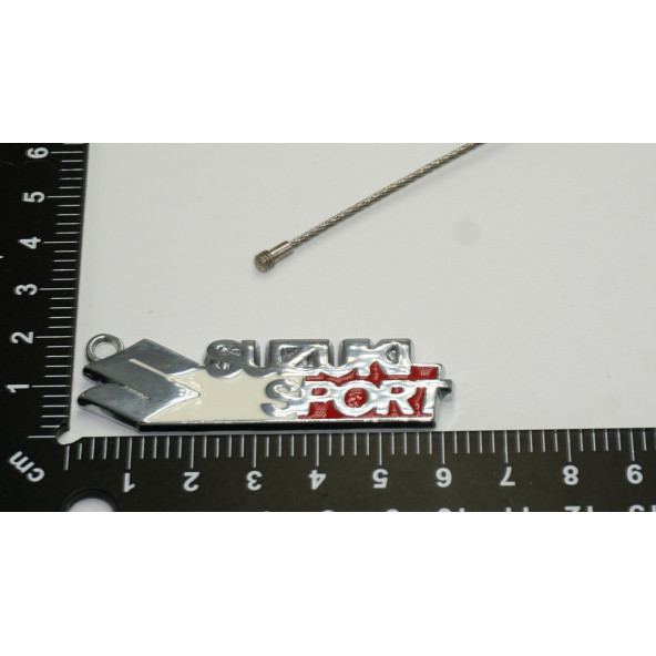 Suzuki Sport Logo Krom Metal Çift Yön Halat Anahtarlık - Resim 5
