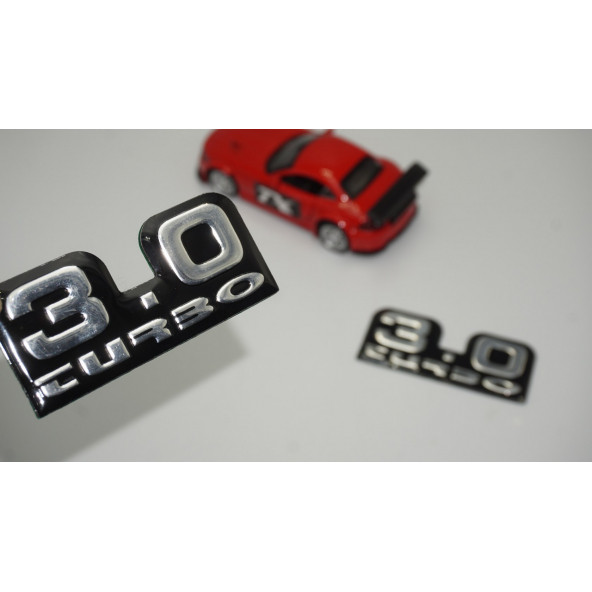 3.0 Turbo Logo Yan Çamurluk 3M Metal Logo Amblem Seti