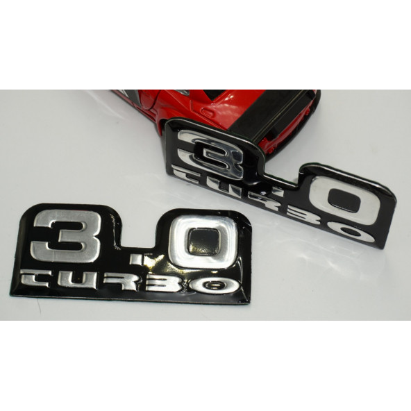 3.0 Turbo Logo Yan Çamurluk 3M Metal Logo Amblem Seti - Resim 4