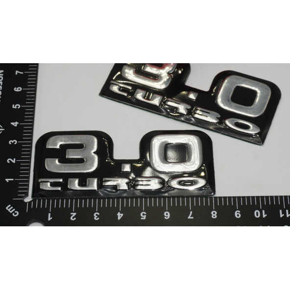 3.0 Turbo Logo Yan Çamurluk 3M Metal Logo Amblem Seti - Resim 5