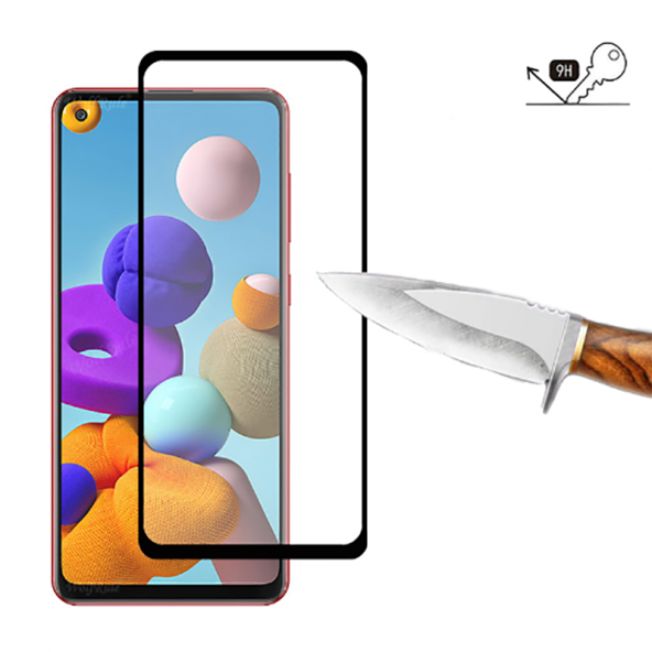 Galaxy A21S Zore Kenarları Kırılmaya Dayanıklı Cam Ekran Koruyucu - 2