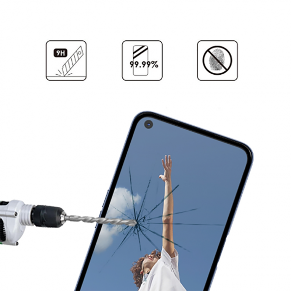 Oppo A52 Zore Kenarları Kırılmaya Dayanıklı Cam Ekran Koruyucu - 3