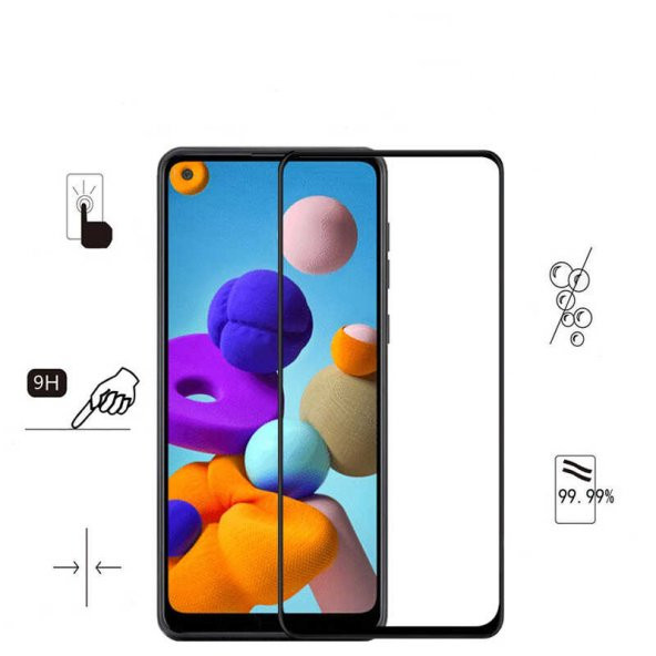 Galaxy A21S Zore Kenarları Kırılmaya Dayanıklı Cam Ekran Koruyucu - 3