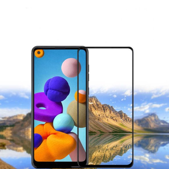 Galaxy A21S Zore Kenarları Kırılmaya Dayanıklı Cam Ekran Koruyucu - 4