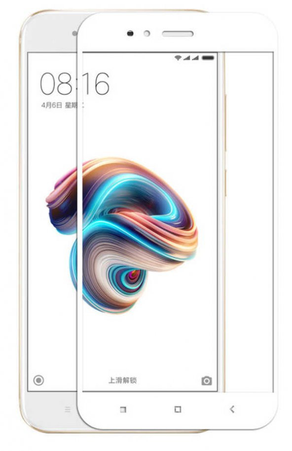 Xiaomi Mi A1 Zore Kenarları Kırılmaya Dayanıklı Cam Ekran Koruyucu