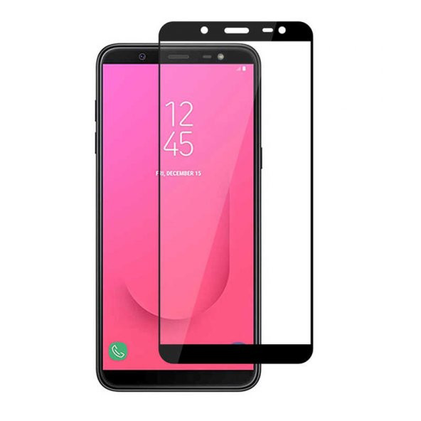 Galaxy J8 Zore Kenarları Kırılmaya Dayanıklı Cam Ekran Koruyucu - 3