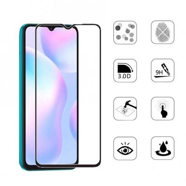 Xiaomi Redmi 9A Zore Kenarları Kırılmaya Dayanıklı Cam Ekran Koruyucu - 3