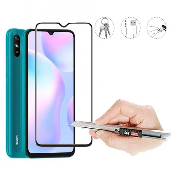 Xiaomi Redmi 9A Zore Kenarları Kırılmaya Dayanıklı Cam Ekran Koruyucu - 5
