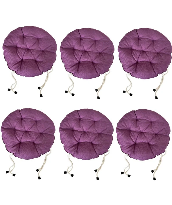 Yuvarlak Tabure Minderi - Puf Minder 6 Adet - 40 CM Çapında