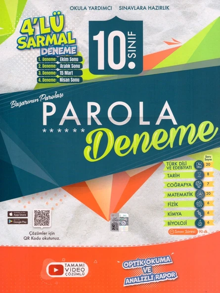 EVRENSEL 10.SINIF SARMAL 4 LÜ DENEME ( PAROLA )