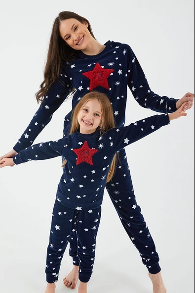Arnetta 2271 Shine Lacivert Kız Çocuk Uzun Kol Pijama Takım - 2