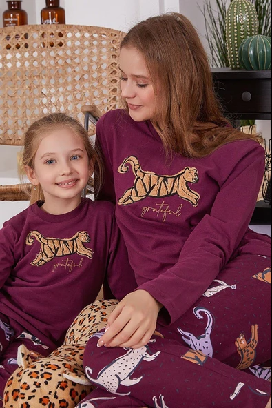 Arnetta 2169 Garson Grateful Mor Kız Çocuk Uzun Kol Pijama Takım - 2