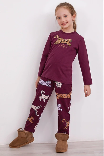 Arnetta 2169 Grateful Mor Kız Çocuk Uzun Kol Pijama Takım ürün görseli 1