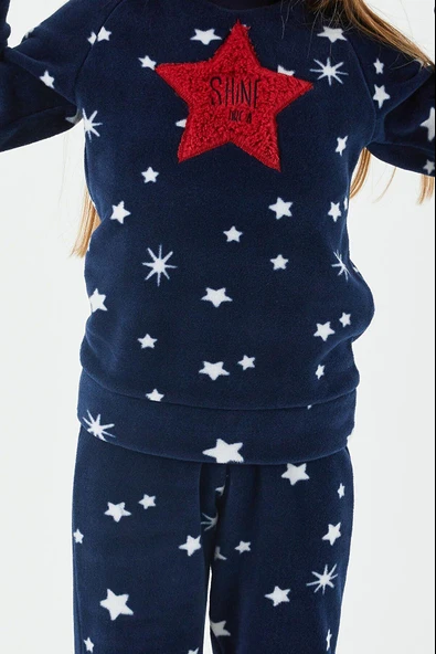 Arnetta 2271 Shine Lacivert Kız Çocuk Uzun Kol Pijama Takım - Resim 4