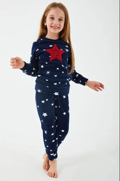 Arnetta 2271 Shine Lacivert Kız Çocuk Uzun Kol Pijama Takım - 3