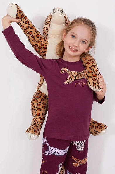 Arnetta 2169 Garson Grateful Mor Kız Çocuk Uzun Kol Pijama Takım - 3