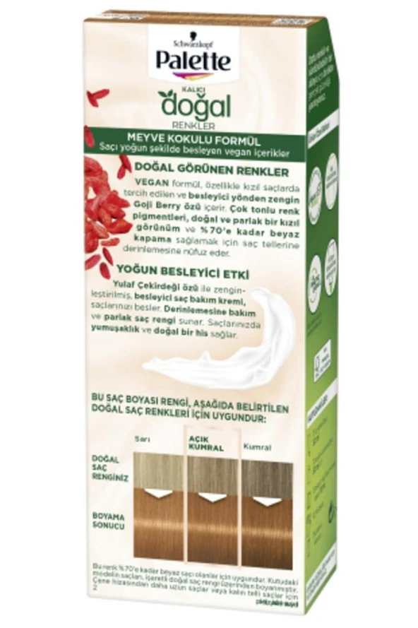 Palette Kalıcı Doğal Renkler Set Boya 9-7 Doğal Açık Bakır - 4