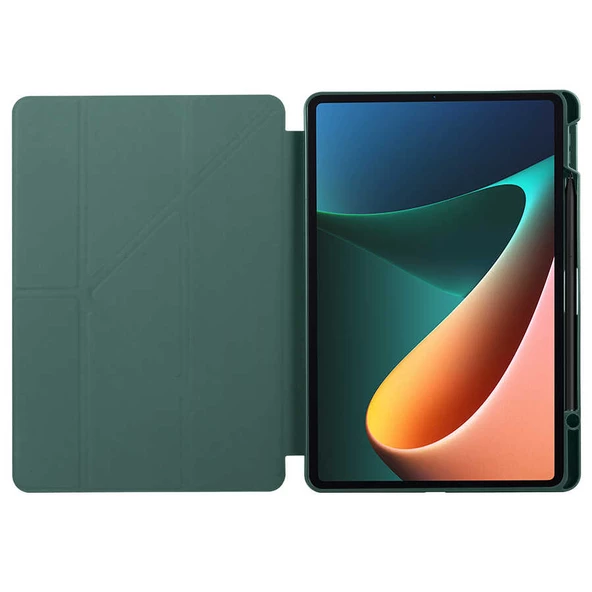 Xiaomi Mi Pad 5 Kılıf Tri Folding Kalem Bölmeli Standlı Kılıf - Resim 10