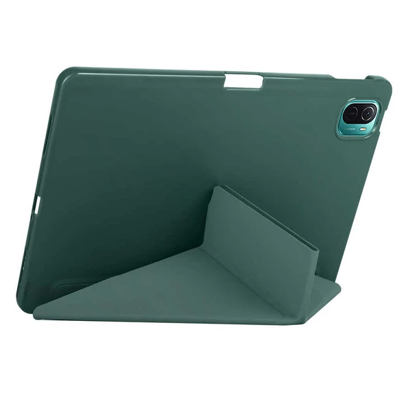Xiaomi Mi Pad 5 Kılıf Tri Folding Kalem Bölmeli Standlı Kılıf - Resim 12